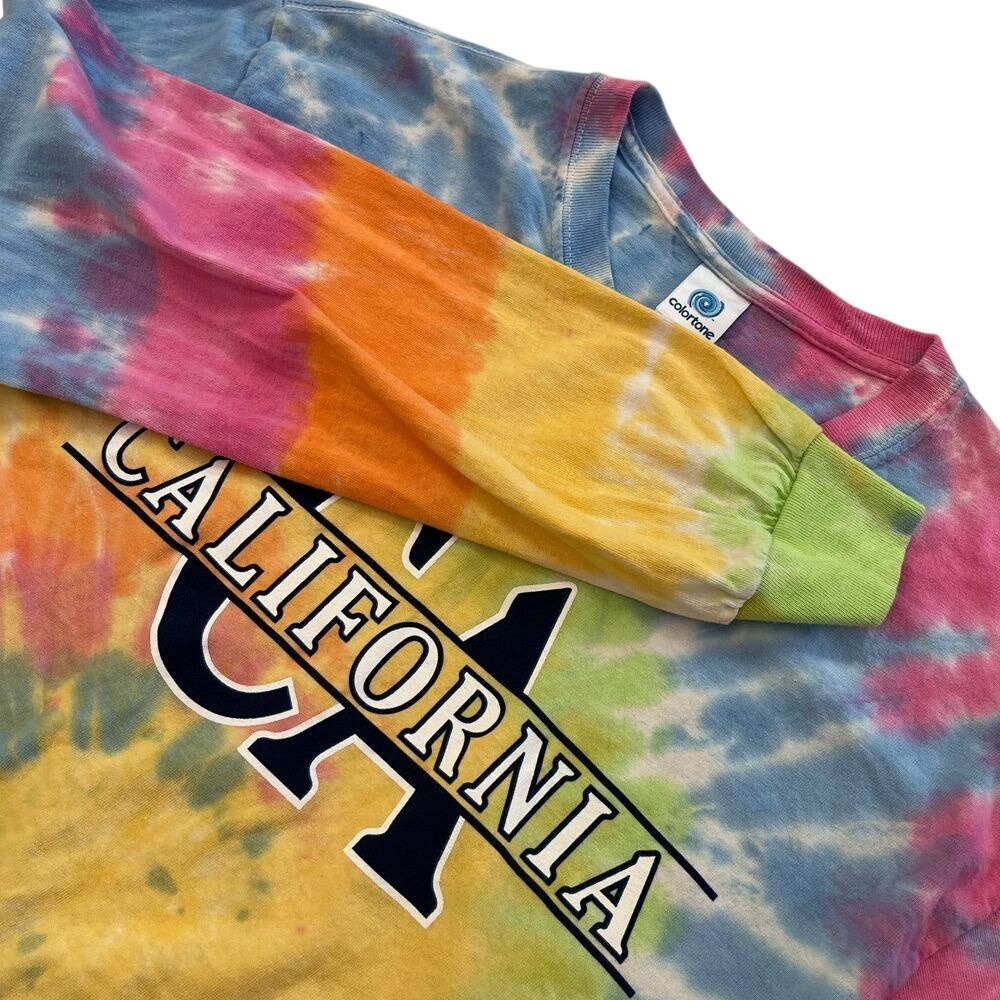 Colortone‎ California Tye Dye Long Sleeve T-Shirt, CA State Tie Dye Womens 168
